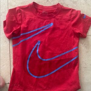 Nike Kids Red Tee with Blue Swoosh Size 7 Toddler Tee - LIKE NEW